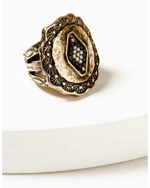 Shyanne Women's Summer Moon Antique Gold Statement Ring , Gold, hi-res
