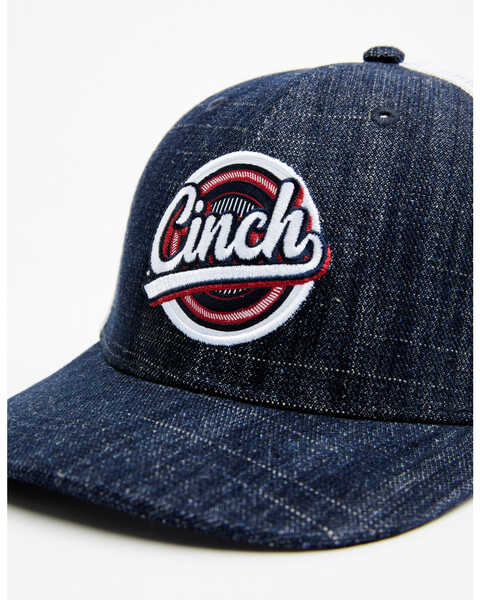 Image #2 - Cinch Men's Embroidered Circle Logo Mesh-Back Trucker Cap , Navy, hi-res