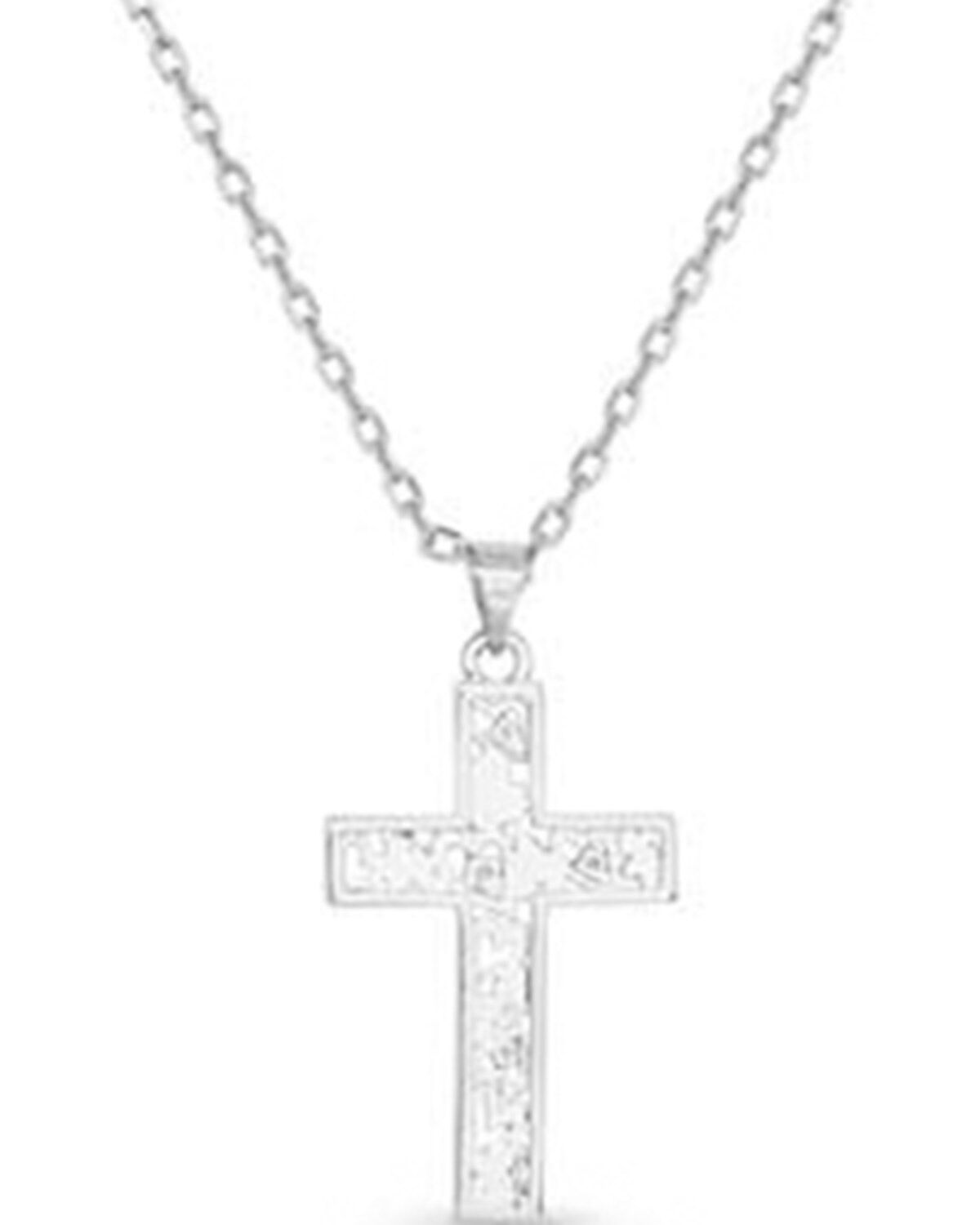 Image #3 - Montana Silversmiths Women's Heartfelt Faith Cross Necklace, Silver, hi-res