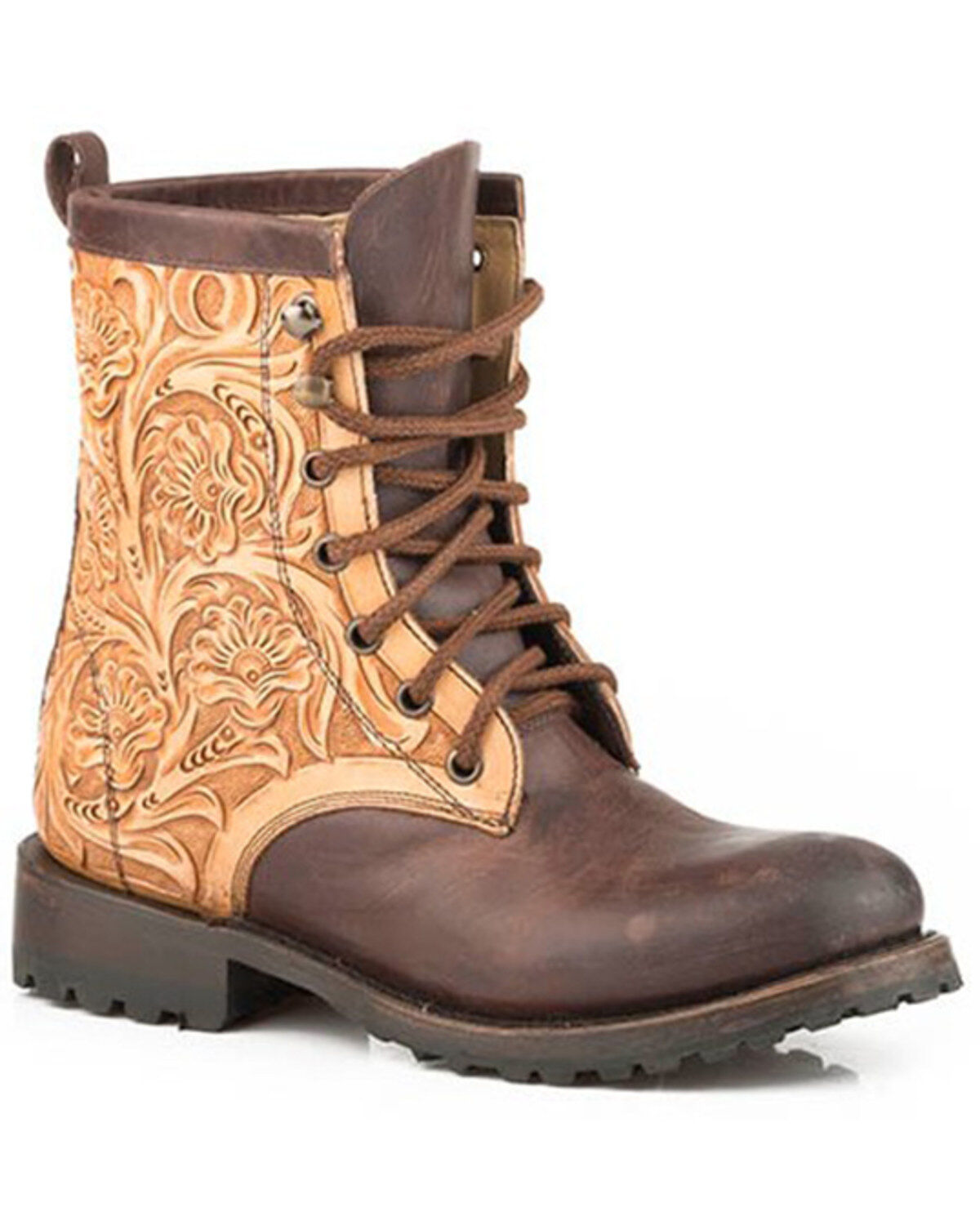 Image #1 - Stetson Women's Lennon Western Booties - Round Toe, Brown, hi-res