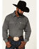 Panhandle Select Men's Geo Print Long Sleeve Snap Western Shirt , Silver, hi-res