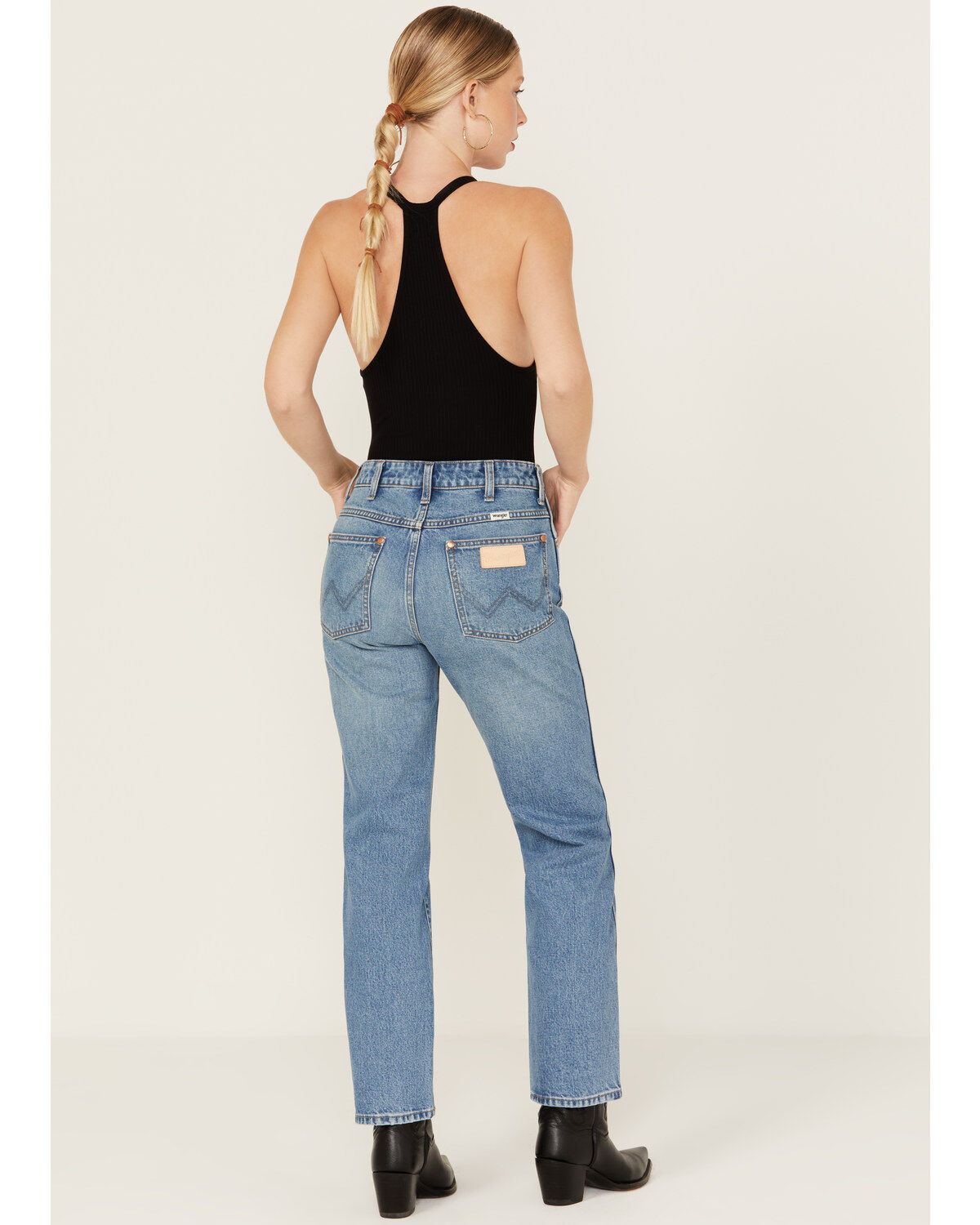 Image #3 - Wrangler Women's Wild West Light Wash High Rise Straight Jeans, Light Wash, hi-res
