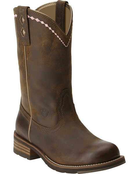 Ariat Women's Unbridled Roper Western Boots, Dark Brown, hi-res
