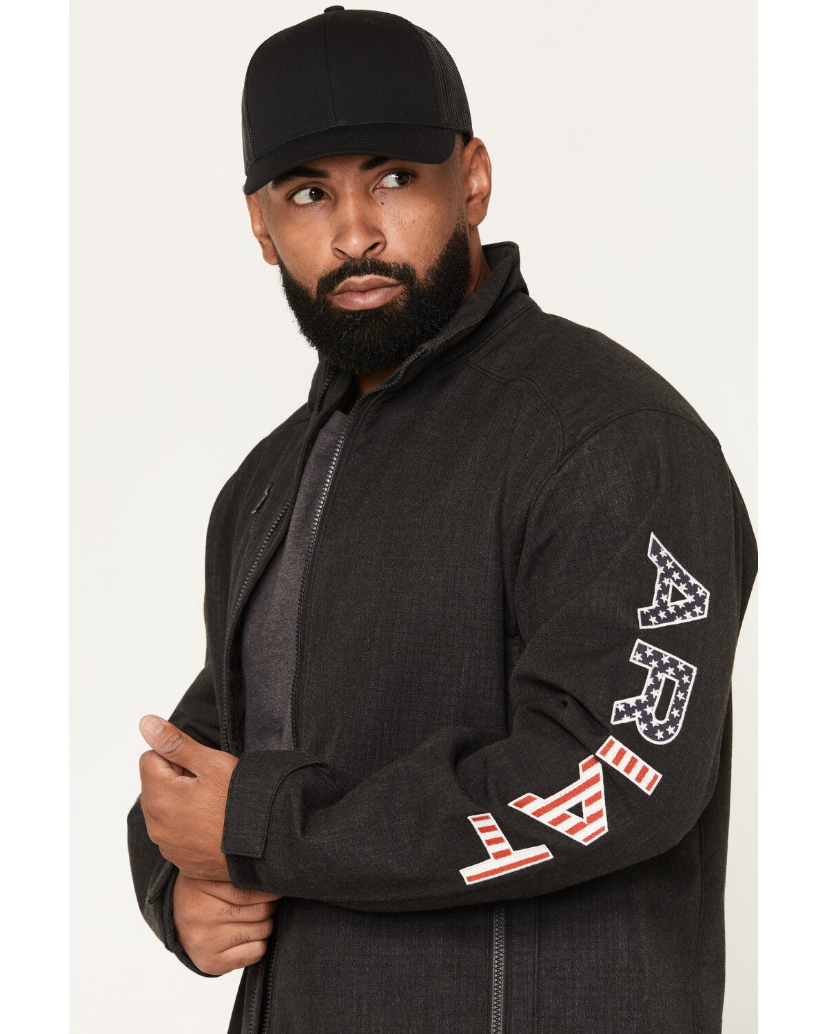 Image #2 - Ariat Men's FR Team Logo Softshell Jacket, Black, hi-res