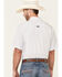 Panhandle Men's Performance Geo Print Short Sleeve Button Down Western Shirt , White, hi-res