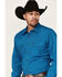 Cinch Men's Modern Fit Small Check Plaid Long Sleeve Snap Western Shirt , Red, hi-res