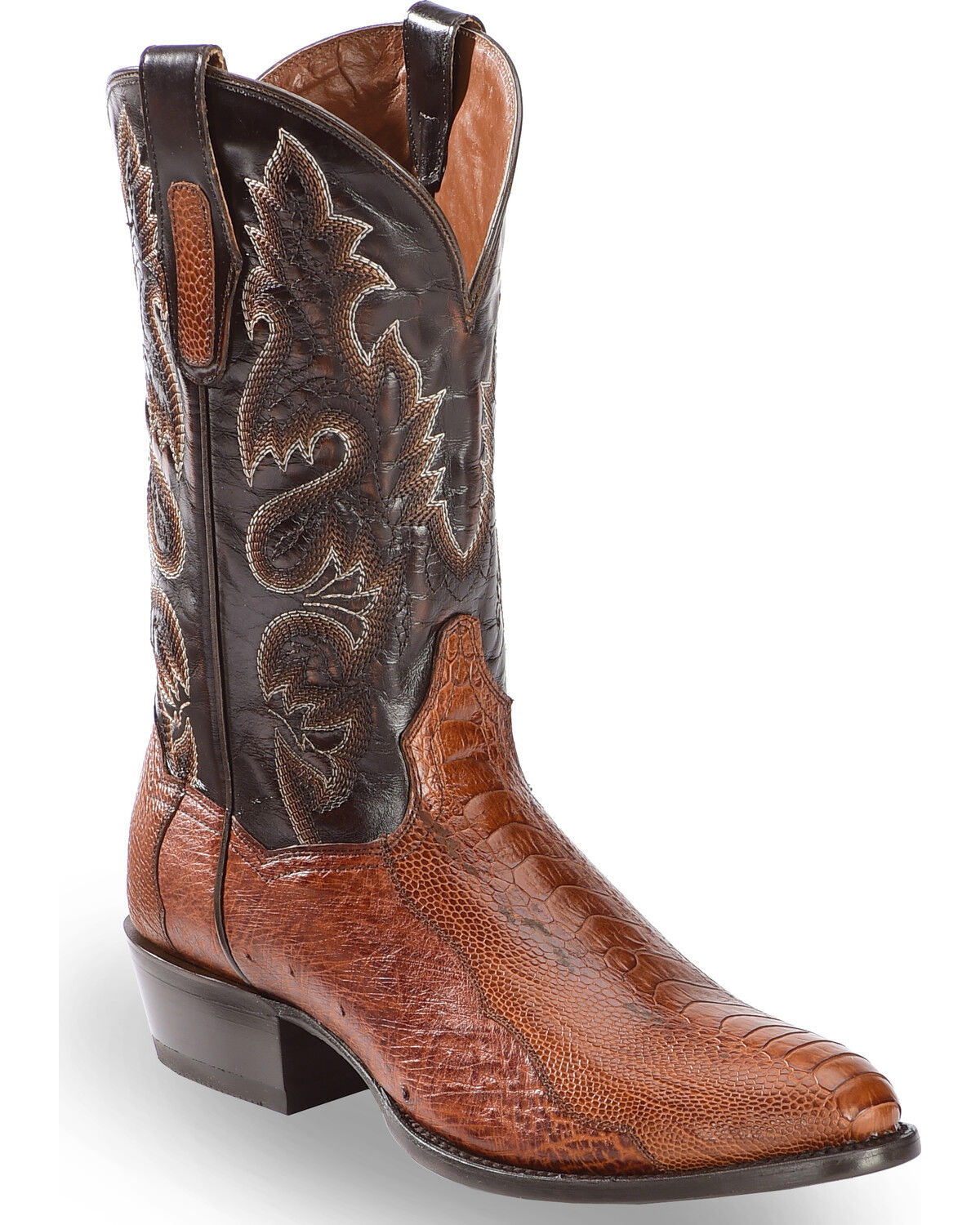 ostrich skin roper boots