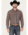 Image #1 - Cody James Men's Sunrise Plaid Print Long Sleeve Western Snap Shirt - Tall, , hi-res