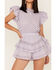 Maia Bergman Women's Raksha Eyelet Romper, Purple, hi-res