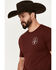 Howitzer Men's Eagle Bell Short Sleeve Graphic T-Shirt, Burgundy, hi-res