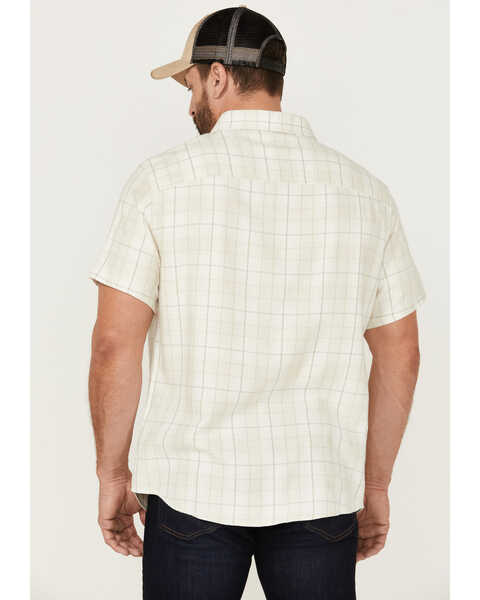 Brothers & Sons Men's Large Plaid Short Sleeve Button-Down Western Shirt , Cream, hi-res