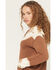 Image #2 - Pendleton Women's Floral Henley Sweater, Brown, hi-res