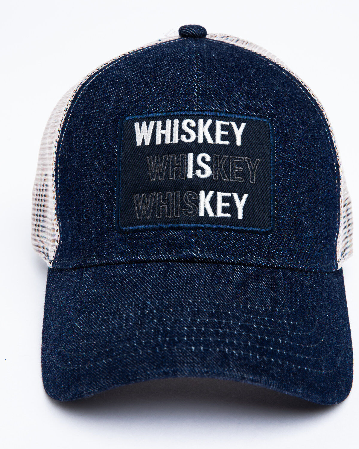 Image #4 - Shyanne Women's Whiskey Is Key Mesh Ball Cap , Blue, hi-res