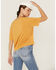 Panhandle Women's West Desperado Graphic Boxy Tee, Mustard, hi-res