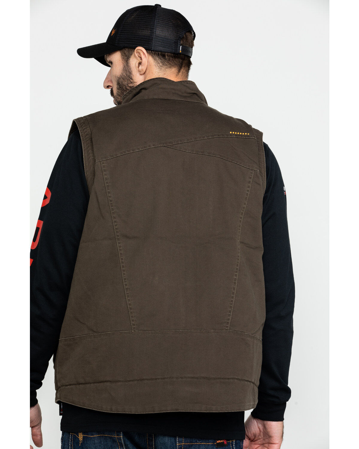 Image #2 - Ariat Men's Loden Rebar Washed Dura Canvas Insulated Work Vest - Big & Tall, , hi-res