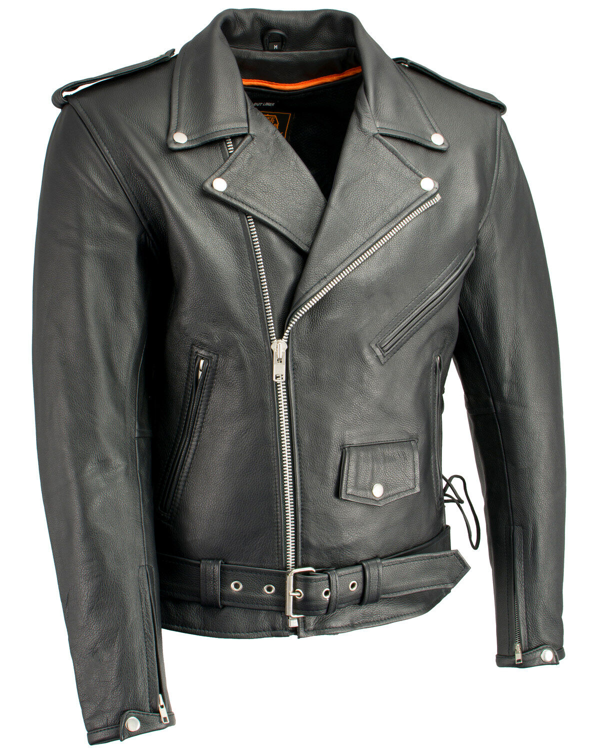 Image #2 - Milwaukee Leather Men's Classic Side Lace Concealed Carry Motorcycle Jacket, Black, hi-res