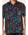Image #3 - Scully Men's Paisley Floral Print Short Sleeve Button Down Western Shirt, , hi-res