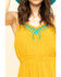Image #5 - Rock & Roll Denim Women's Squash Blossom Embroidered Culotte Jumpsuit, , hi-res