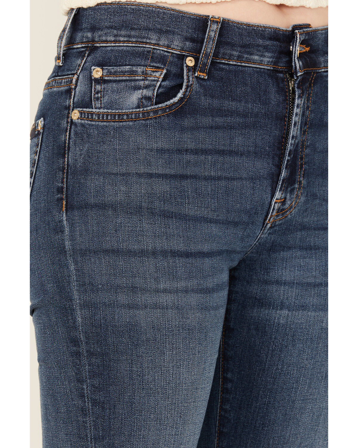 Image #4 - 7 For All Mankind Women's Dark Wash Soho Mid Rise Embellished Bootcut Stretch Denim Jeans, Dark Wash, hi-res