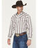 Image #2 - Stetson Men's Plaid Print Long Sleeve Snap Western Shirt, Grey, hi-res