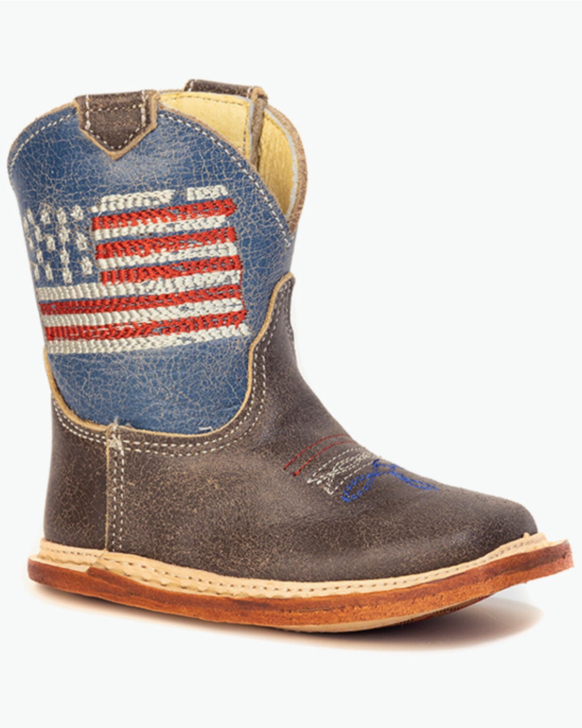 Image #1 - Roper Infant Kids' 250 USA Cowbaby Western Boots - Broad Square Toe, Brown, hi-res