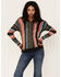 Rock & Roll Denim Women's Serape Stripe Knit Hooded Sweater , Brown, hi-res
