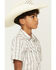 Image #2 - Gibson Trading Co Boys' Southern Trail Plaid Print Short Sleeve Snap Western Shirt, Cream, hi-res