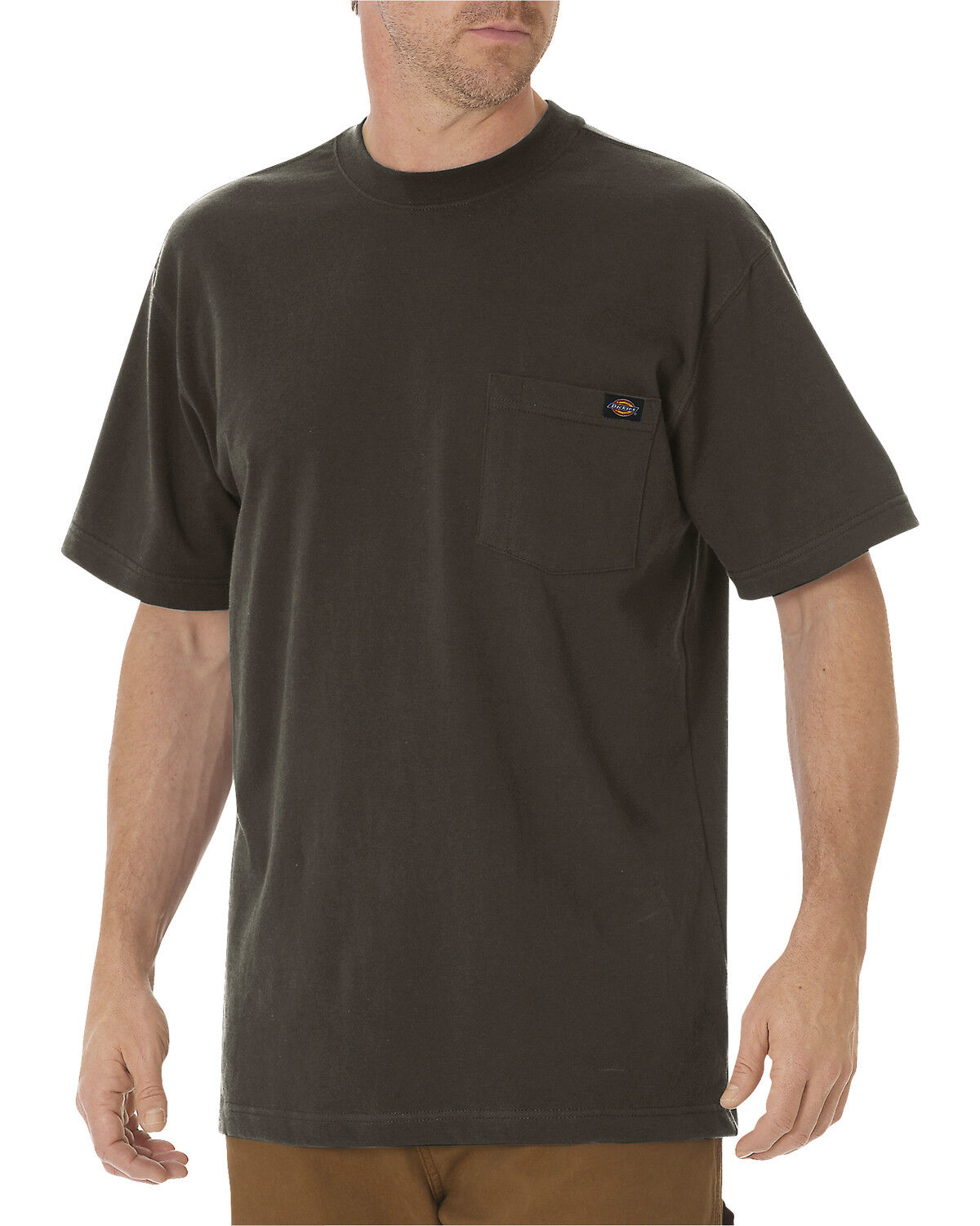 Image #1 - Dickies Men's Short Sleeve Heavyweight T-Shirt - Big & Tall, Dk Olive, hi-res