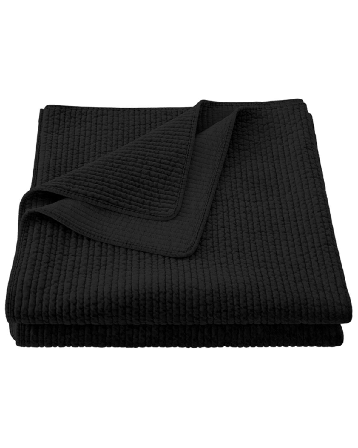 Image #3 - HiEnd Accents Black Stonewashed Cotton & Velvet 3-Piece Full/Queen Quilt Set, Black, hi-res