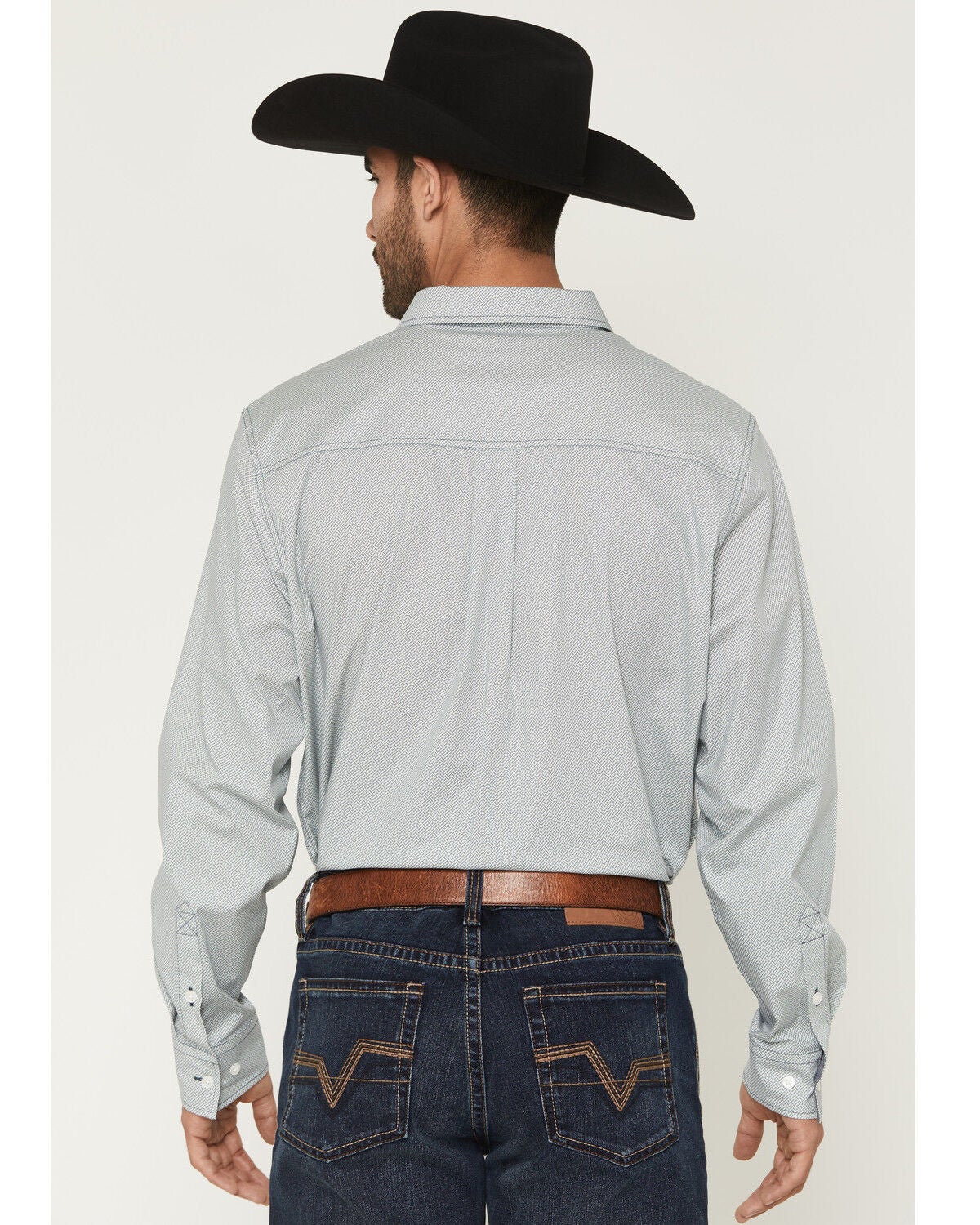 Image #4 - Cody James Men's Day Job Geo Print Long Sleeve Button-Down Stretch Western Shirt - Big, Blue, hi-res