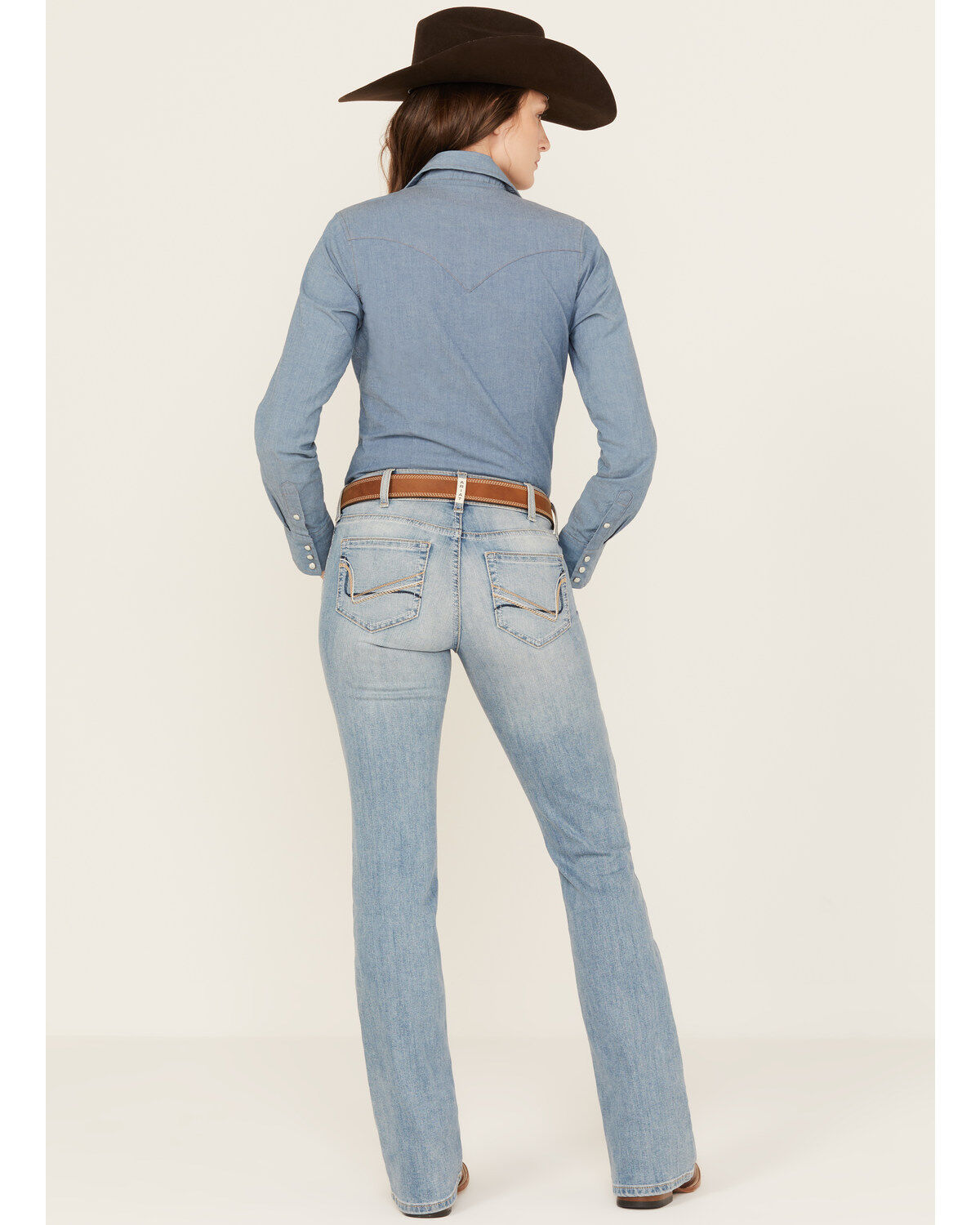 Image #3 - Ariat Women's Light Wash Perfect Arrow Fit Penelope Stretch Bootcut Jeans, , hi-res