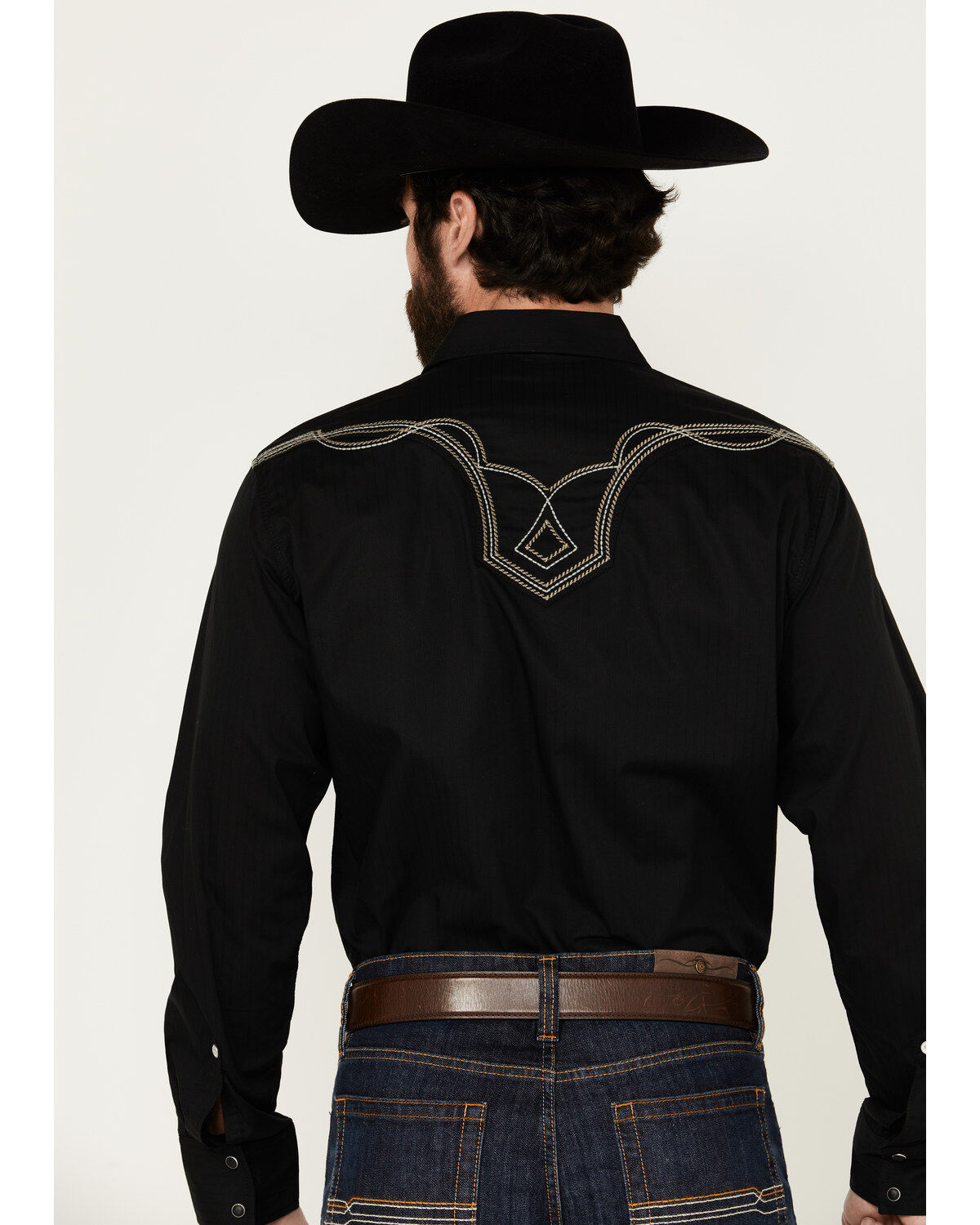 Product Name:  Rock 47 by Wrangler Men's Long Sleeve Embroidered Snap Western Shirt