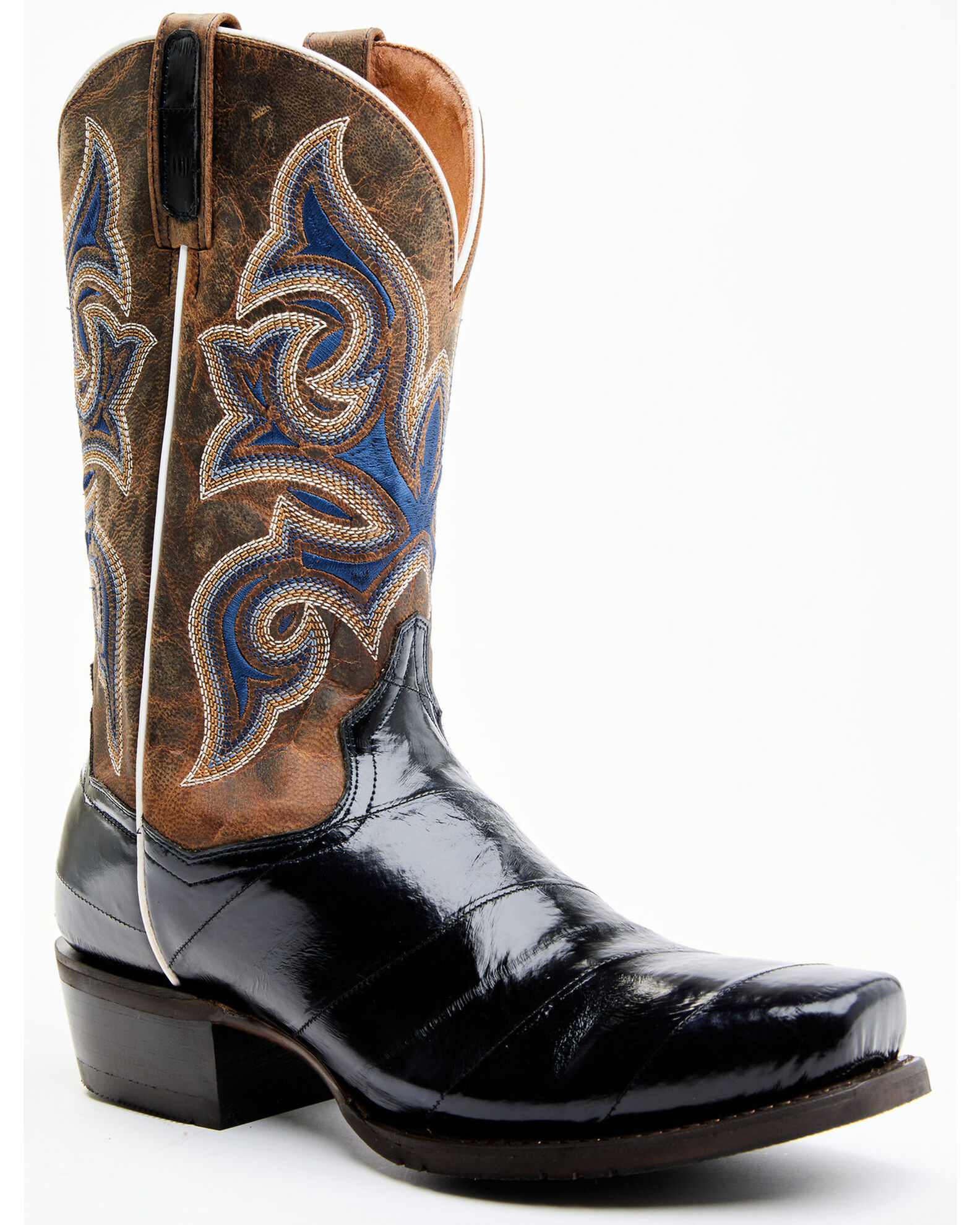 Dan Post Western boots mens Size 8 Denim Blue And Tan/brown