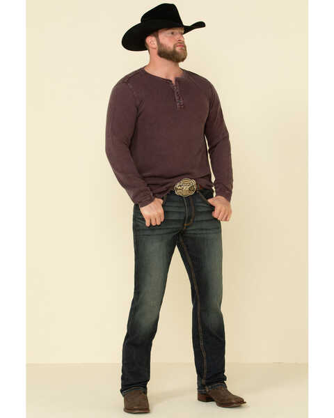 Image #3 - Cody James Men's Wagon Wheel Button Henley Long Sleeve Shirt , , hi-res
