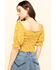 Image #5 - Loveriche Women's Floral Print Smocked Crop Top, Mustard, hi-res