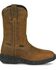 Image #2 - Justin Men's Trencher Pull-On Work Boots - Steel Toe, Brown, hi-res