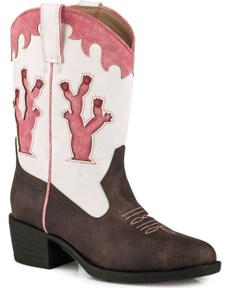 Roper Girls Brown Desert Lights Cowgirl Boots Round Toe Boot Barn