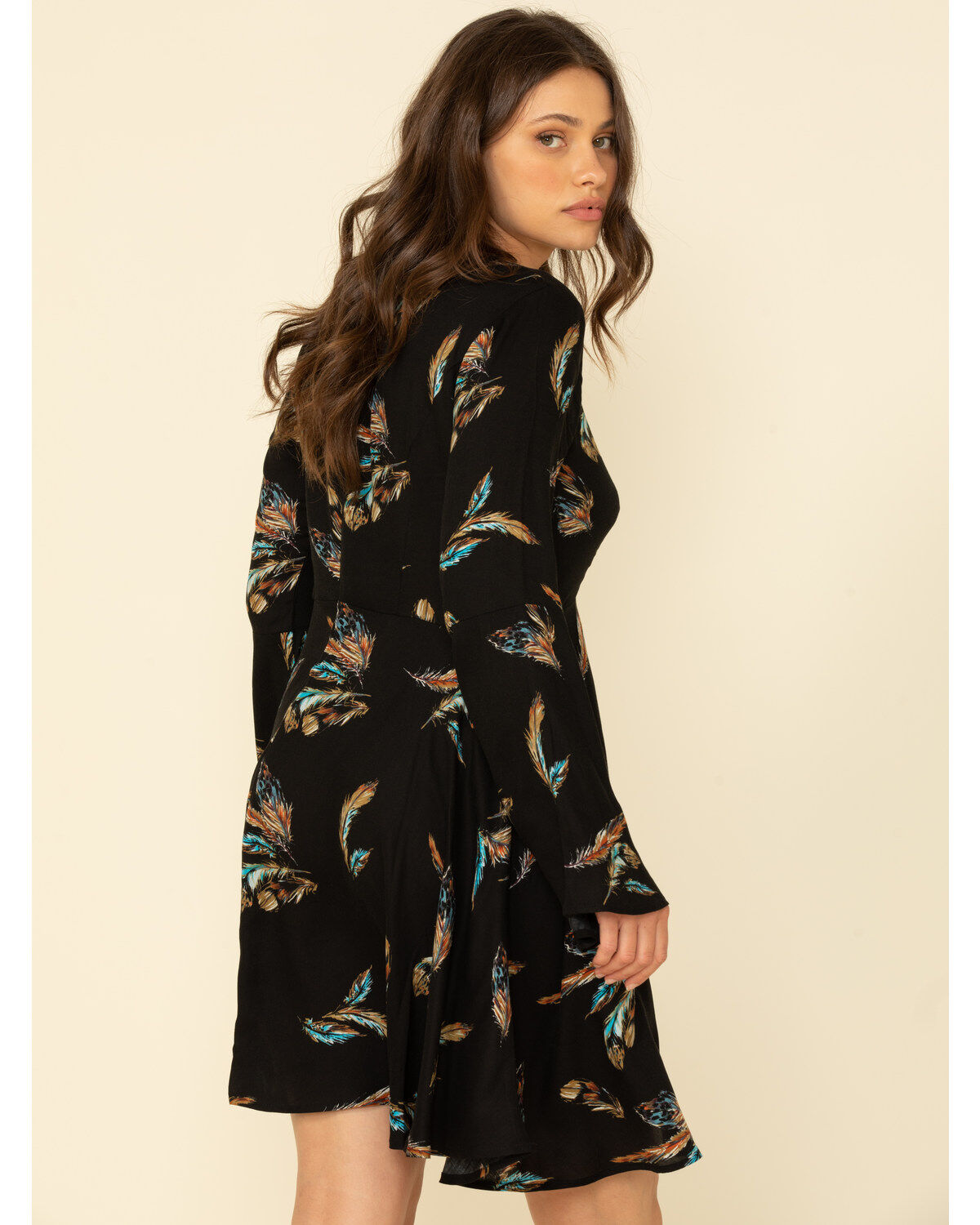 Feather print dress clearance