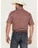 Image #4 - Roper Men's Classic Small Plaid Short Sleeve Pearl Snap Western Shirt , Red, hi-res