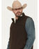 Image #2 - Cody James Men's Miller Sherpa Lined Wool Vest, Brown, hi-res