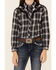 Image #3 - Roper Girls' Plaid Print Fancy Applique Yoke Long Sleeve Snap Western Shirt, Black, hi-res