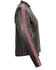 Image #2 - Milwaukee Leather Women's Crinkle Arm Lightweight Racer Leather Jacket - 3X, Black/purple, hi-res