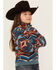 Image #2 - Rock & Roll Denim Girls' Southwestern Print Sherpa Pullover, Blue, hi-res