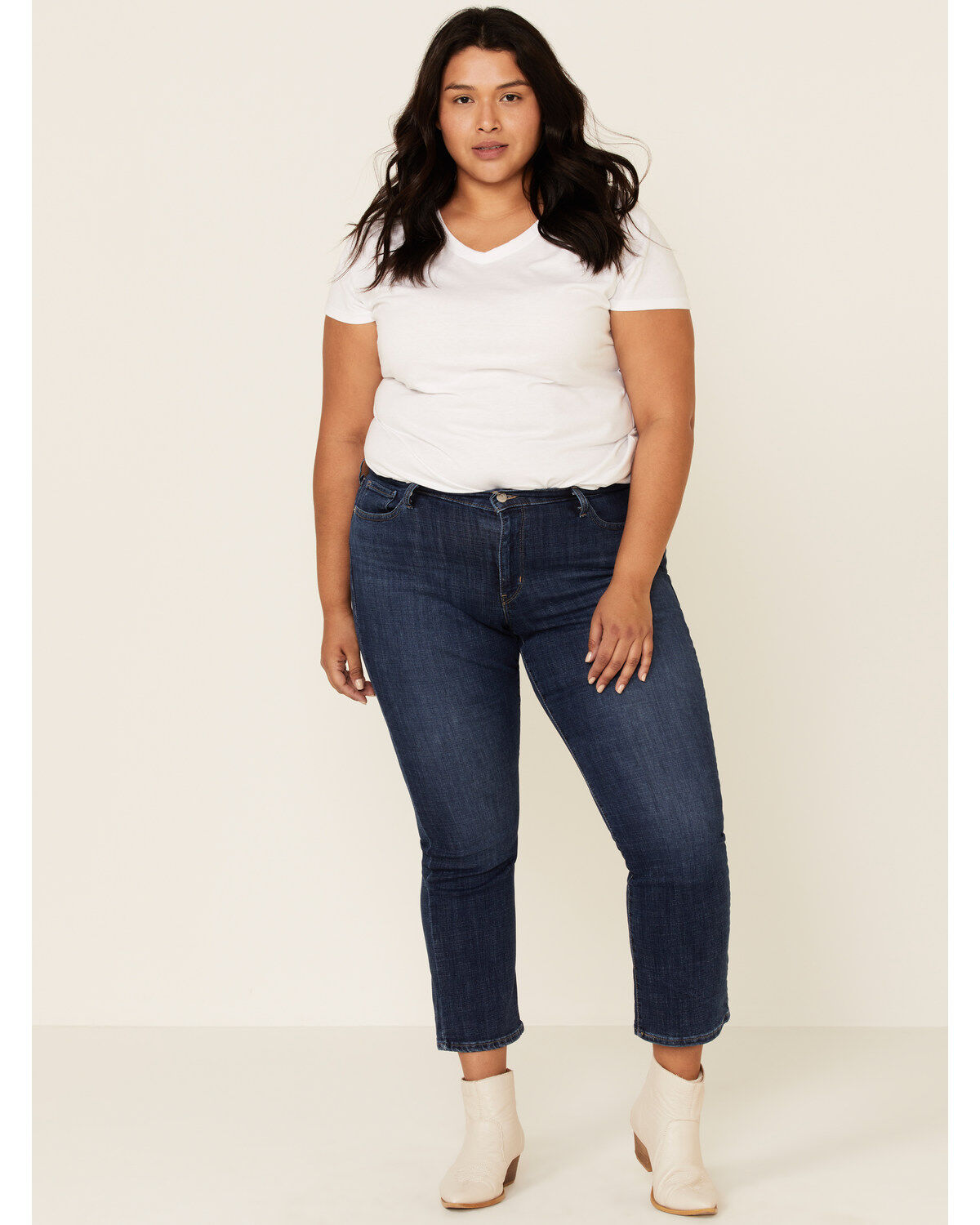 Image #1 - Levi’s Women's 414 Classic Straight Jeans - Plus, Blue, hi-res