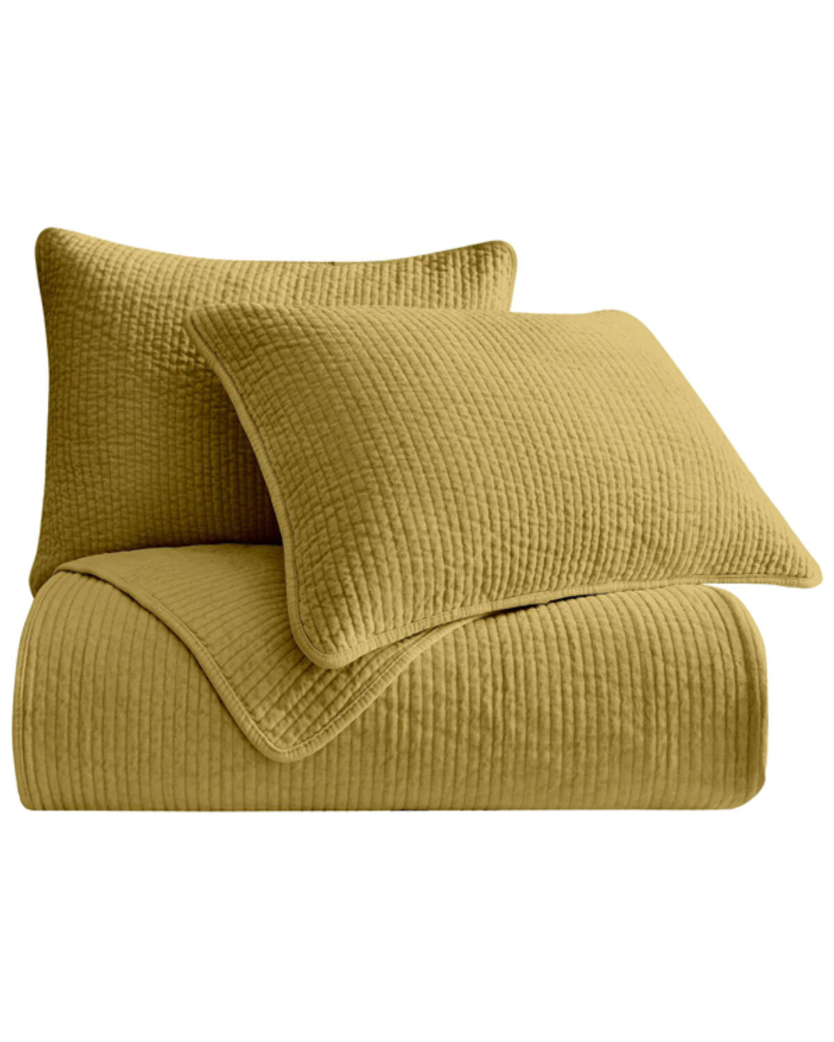 Image #2 - HiEnd Accents Tuscan Stonewashed Cotton & Velvet 3-Piece King Quilt Set, Orange, hi-res