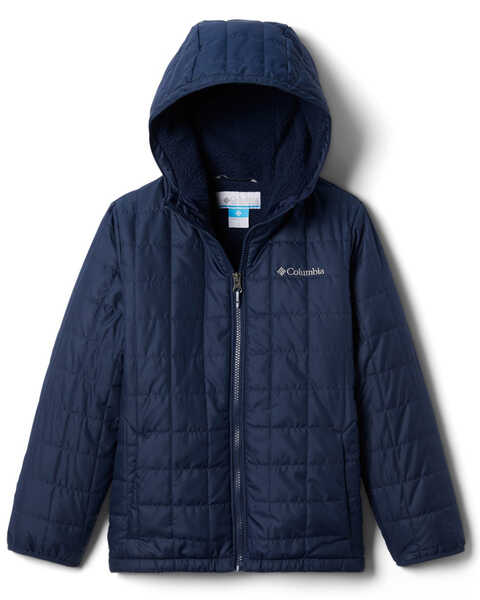 Columbia Boys' Rugged Ridge Zip-Front Sherpa-Lined Hooded Jacket , Navy, hi-res