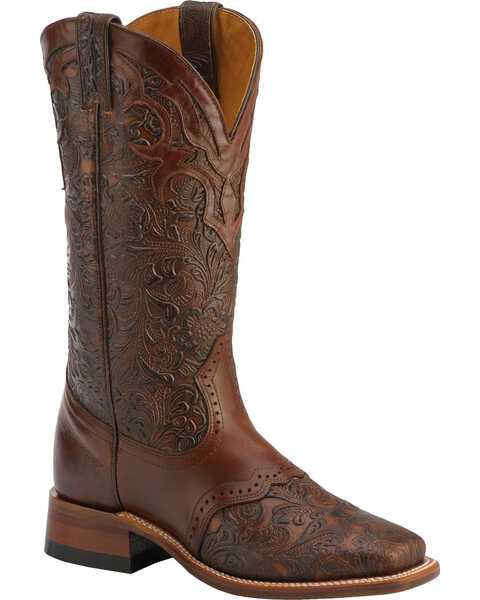 Image #1 - Boulet Women's Hand Tooled Ranger Western Boots - Square Toe, , hi-res