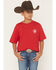 Image #2 - Ariat Boys' Boot Barn Exclusive Etched Bison Flag Short Sleeve Graphic T-Shirt, Red, hi-res