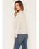 Image #4 - Wild Moss Women's Floral Lace Trim Top, Ivory, hi-res