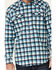 Image #3 - Cody James Men's FR Plaid Print Long Sleeve Work Shirt, Teal, hi-res